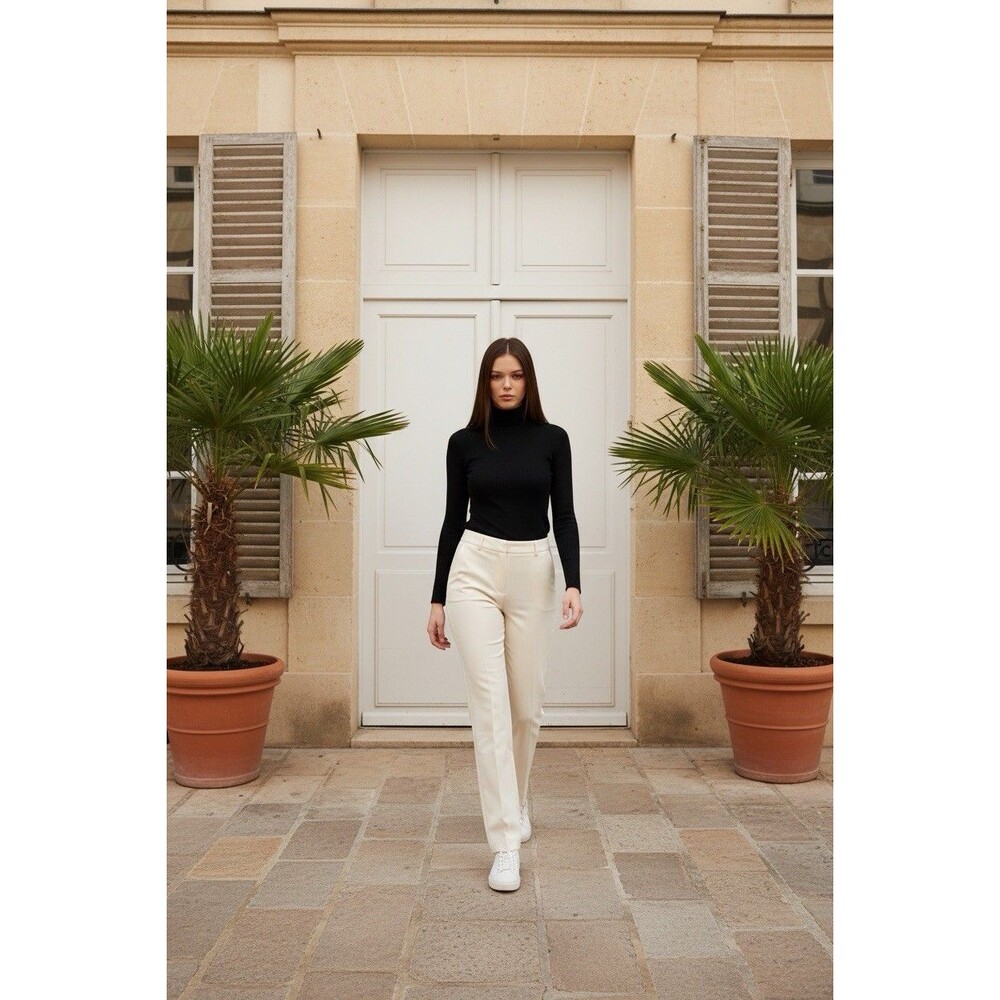 Ann Taylor Women’s Trousers Wide Leg White Dress Pants Size 8 Officecore